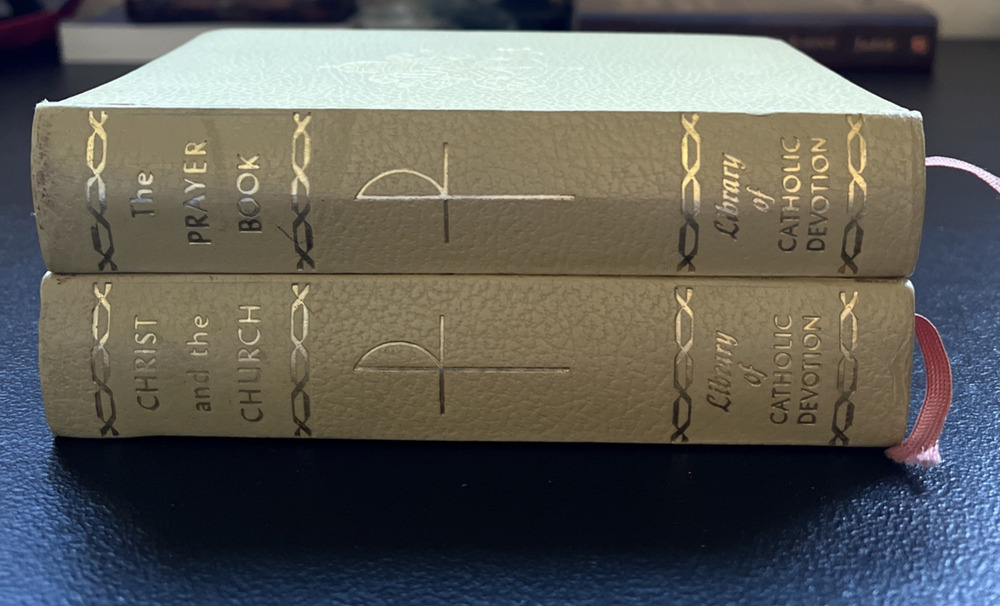 Library Of Catholic Devotion Set Prayer Book & Christ & the Church Vtg 1967 1965